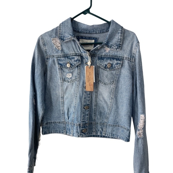 Rhinestone fringe Jean jacket - Picture 2 of 3